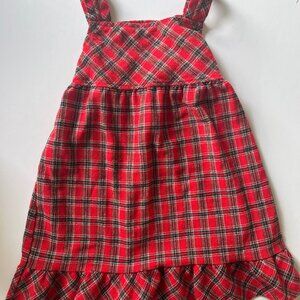 Vintage Red Tartan Toddler Winter Dress